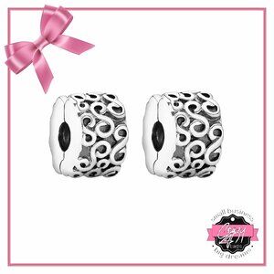 PAIR• Swirl Clip Charms